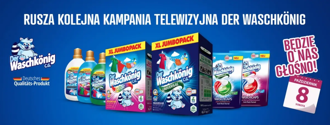Dynamiczny rozwój marki Der Waschkönig na polskim rynku uwieńczony kolejną jesienną kampanią telewizyjną